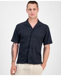 Sun & Stone - Sun + Stone Alessio Short Sleeve Textured Knit Button-front Camp Shirt - Lyst