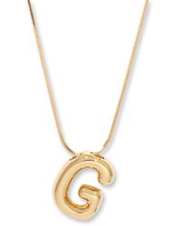 Brook and York - Gold Plated Pippa Bubble Initial Short Pendant Necklace - Lyst