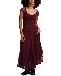 Lucky Brand - Cinched Waist Tulle Maxi Dress - Lyst