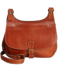 Patricia Nash Linny Leather Saddle Bag in Natural | Lyst