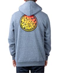 Rip Curl Wetty Republic Logo-print Full-zip Fleece Hoodie - Blue
