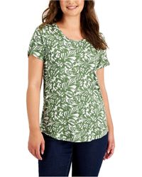 Style & Co Womens Floral Print Asymmetric Twist Front Top Shirt Plus BHFO 0761 