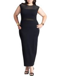 Eloquii - Plus Size Cap Sleeve Mesh Midi Dress - Lyst