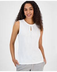 Kasper - Box-pleat Keyhole Solid Top - Lyst