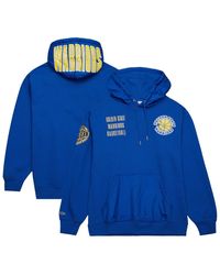 Mitchell & Ness - Distressed Golden State Warriors Team Og 2.0 Vintage-like Logo Fleece Pullover Hoodie - Lyst