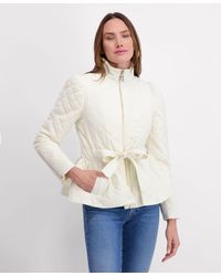 Kensie - Quilted Puff Sleeved Belted Jacket - Lyst
