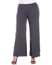 24seven Comfort Apparel - Plus Size Elastic Waist Flared Leg Palazzo Pants - Lyst