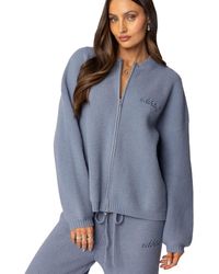 Edikted - Kris Ribbed Knit Zip Up Sweater - Lyst