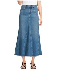 Lands' End - Soft Denim Godet Midi Skirt - Lyst