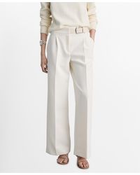 Mango - Belt Straight-fit Trousers - Lyst
