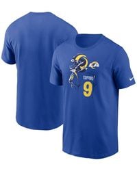 Men's Nike Matthew Stafford Royal Los Angeles Rams Name & Number T-Shirt 