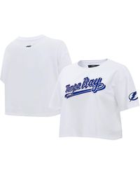 Pro Standard - Tampa Bay Lightning Boxy Script Tail Cropped T-shirt - Lyst