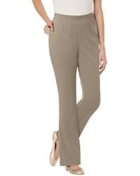 Woman Within - Within Fineline Stretch Denim Pull-on Bootcut Jeans - Lyst