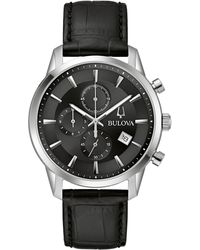 Bulova - Chronograph Classic Sutton Leather Strap Watch 41mm - Lyst