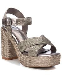 Xti - Heeled Jute Platform Sandals By - Lyst
