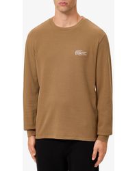 Lacoste - Small Croc Thermal Long Sleeve T-shirt - Lyst