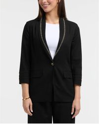 Ellen Tracy - Tailored Linen-blend Blazer - Lyst