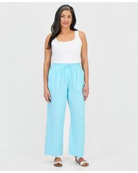 Style & Co. - Petite Cotton Gauze Wide-leg Pull-on Pants - Lyst
