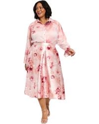 Muse - Plus Size Floral-print Pleated Skirt - Lyst