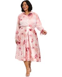 Muse - Plus Size Floral-print Pleated Skirt - Lyst