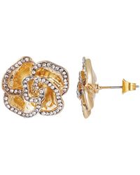Adornia - Crystal Encrusted Flower Stud Earrings - Lyst