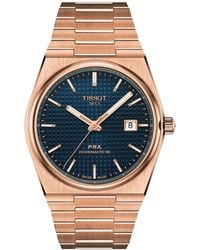 Tissot - Swiss Automatic Prx Powermatic 80 Rose Gold Pvd Stainless Steel Bracelet Watch 40mm - Lyst
