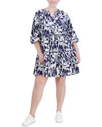 Jessica Howard - Plus Size Printed Button-front A-line Dress - Lyst