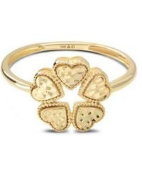 DEVATA - Clover Heart Ring In 14k Size 7 Approx. 1.9 Grams. - Lyst