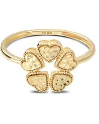 DEVATA - Clover Heart Ring In 14k Size 7 Approx. 1.9 Grams. - Lyst
