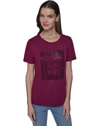 Karl Lagerfeld - Embellished C'est La Vie Crystal Top - Lyst