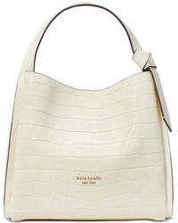 Kate Spade - Knott Croc Embossed Leather Small Crossbody Tote - Lyst