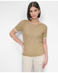 DKNY - Contrast-trim Layered-look Sweater - Lyst