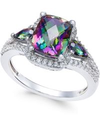 Macy's - Mystic Topaz (2-5/8 Ct. T.w.) And White Topaz (1/4 Ct. T.w.) Ring In Sterling Silver - Lyst