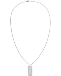 Calvin Klein Stainless Steel Dog Tag Necklace - Metallic