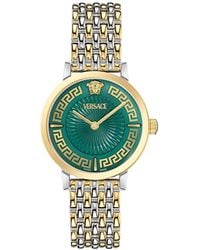 Versace - Swiss Greca Fortuna Two-tone Stainless Steel Bracelet Watch 35mm - Lyst