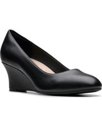 Clarks - Flores Poppy Black Leather 6.5 D Us - Lyst