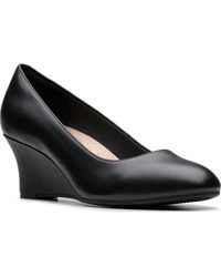 Clarks - Flores Poppy Black Leather 6.5 D Us - Lyst