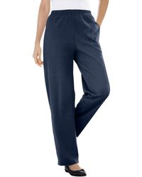 Woman Within - Within Tall 7-day Knit Ribbed Straight Leg Pant - Lyst