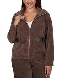 Ruby Rd. - Plus Size Velveteen Corduroy Long-sleeve Collared Jacket - Lyst