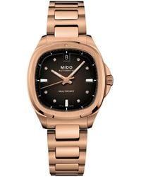 MIDO - Swiss Automatic Multifort Tv Rose-gold Tone Stainless Steel Bracelet Watch - Lyst
