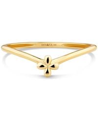DEVATA - Flower On Chevron Ring - Lyst