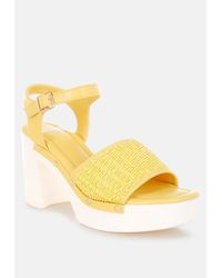 Rag & Co - Mazaro Raffia Chunky Sandals - Lyst