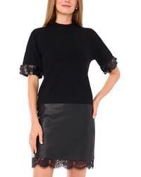 Vince Camuto - Mock Neck Short Sleeve Sweater - Lyst