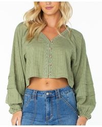 Roxy - Let's Get Away Striped Long-sleeve Shirt - Lyst