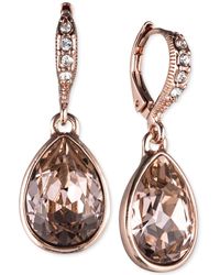 Givenchy - Rose Gold-tone Crystal Drop Earrings - Lyst