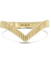 DEVATA - Crown Wishbone Ring In 14k Size 7 Approx. 2.4 Grams. - Lyst