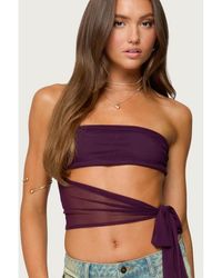 Edikted - Amaro Strapless Side Tie Cut Out Top - Lyst