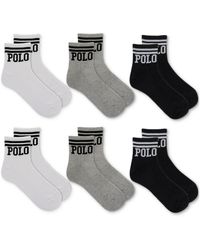 Polo Ralph Lauren - 6-pk. Double Bar Stripe Quarter Socks - Lyst