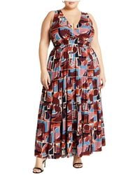 City Chic - Plus Size Amara Print Maxi Dress - Lyst