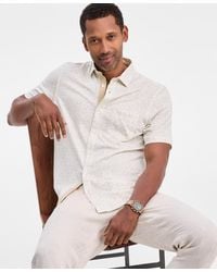 Club Room - Pima Cotton Medal Print Short-sleeve Button-up Knit Shirt - Lyst